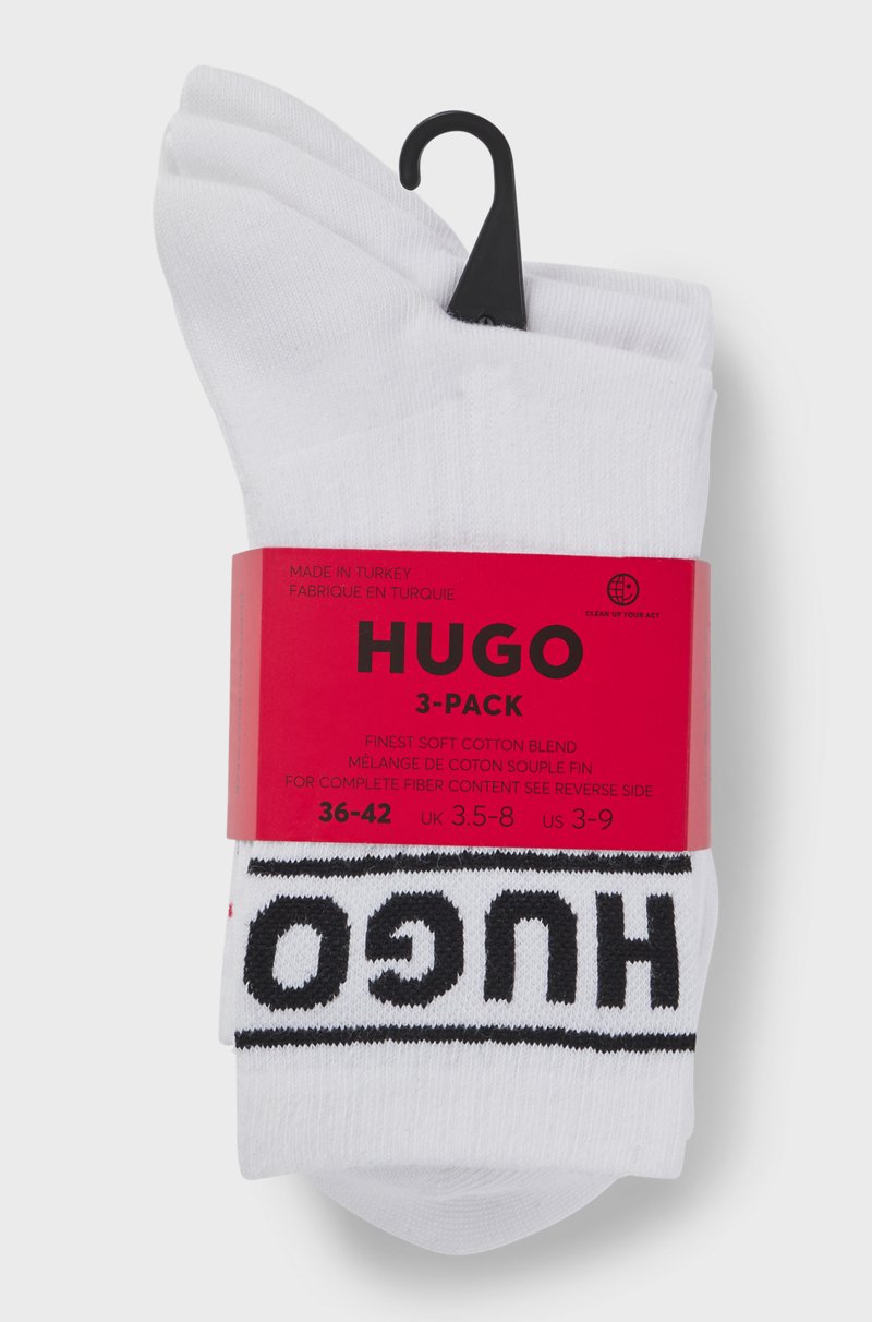 Hugo Boss Paquete De Tres Pares De Calcetines Cortos Con Logo