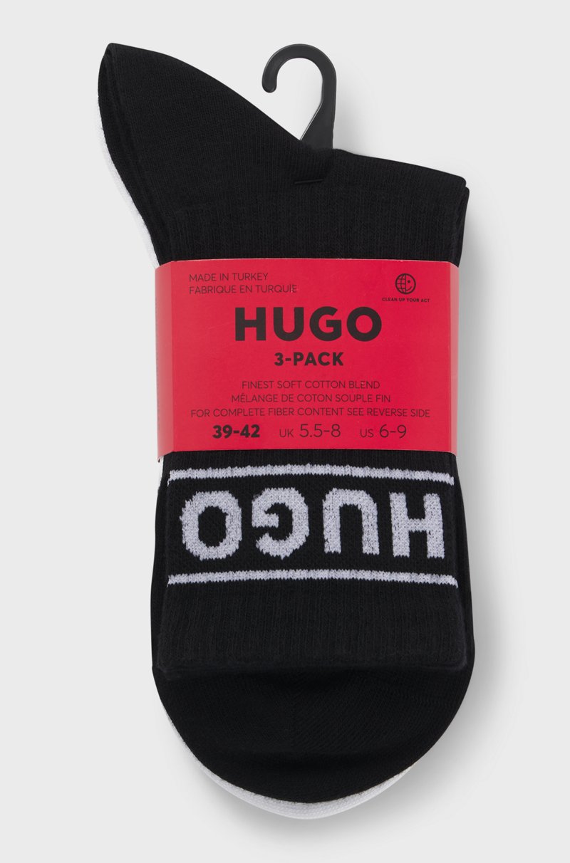 Hugo Boss Paquete De Tres Pares De Calcetines Cortos Con Logo