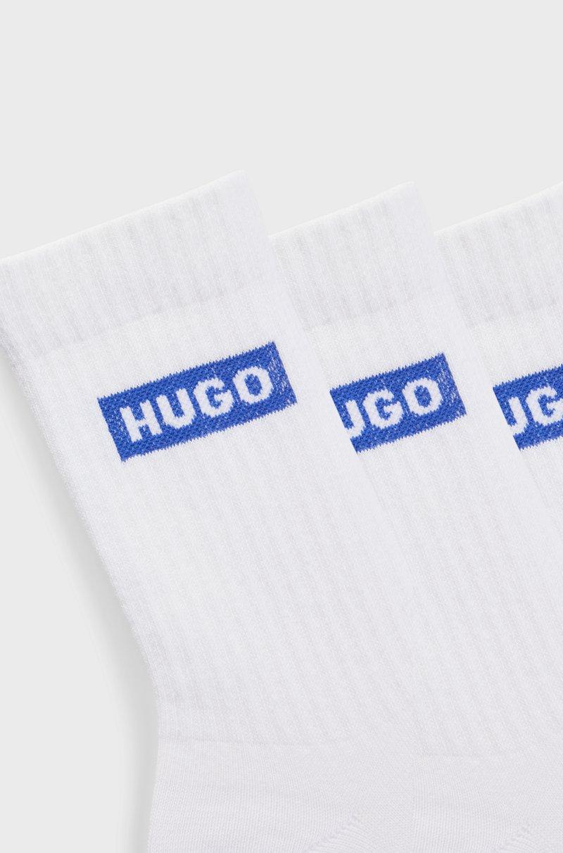 Hugo Boss Paquete De Tres Pares De Calcetines Cortos Con Logos Azules