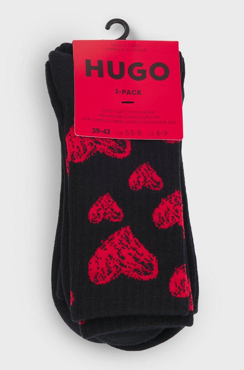 Hugo Boss Paquete De Tres Pares De Calcetines Cortos Con Motivos De Corazón