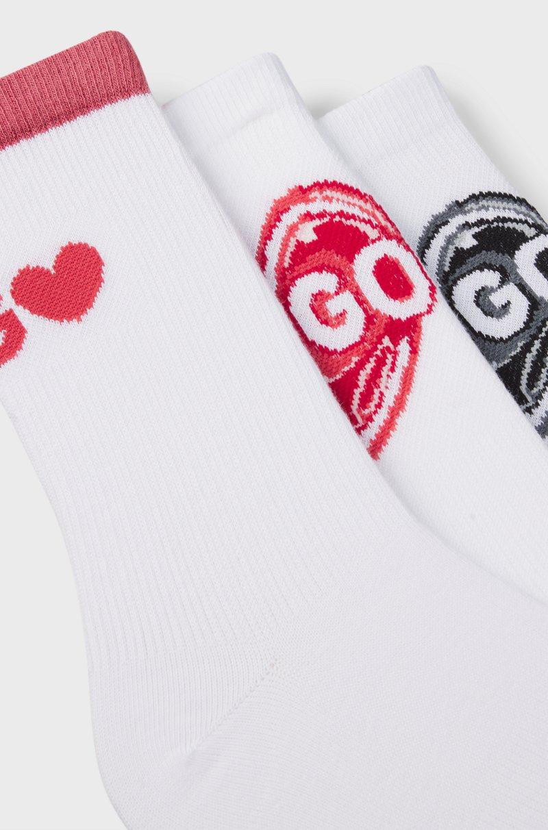 Hugo Boss Paquete De Tres Pares De Calcetines Cortos De Algodón Con Logos