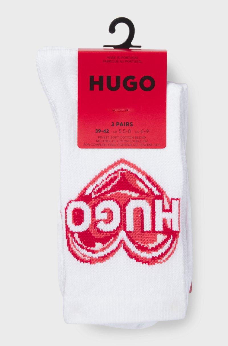 Hugo Boss Paquete De Tres Pares De Calcetines Cortos De Algodón Con Logos