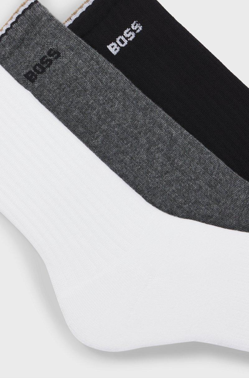 Hugo Boss Paquete De Tres Pares De Calcetines Cortos De Algodón Con Logos