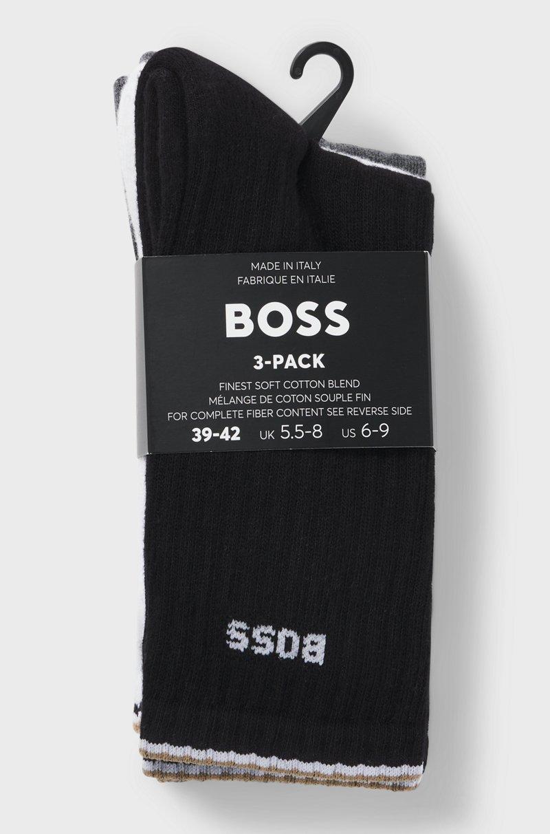 Hugo Boss Paquete De Tres Pares De Calcetines Cortos De Algodón Con Logos