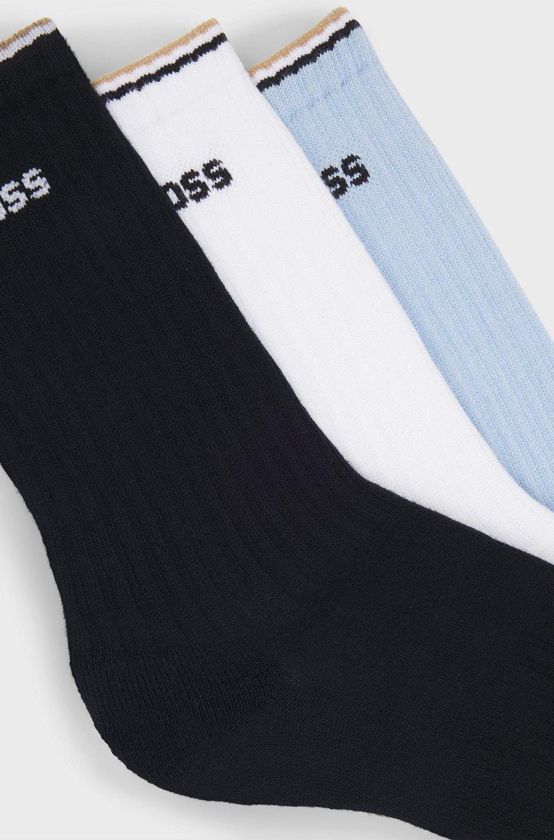 Hugo Boss Paquete De Tres Pares De Calcetines Cortos De Algodón Con Logos