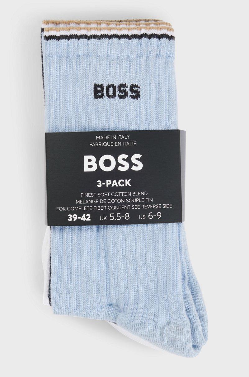 Hugo Boss Paquete De Tres Pares De Calcetines Cortos De Algodón Con Logos