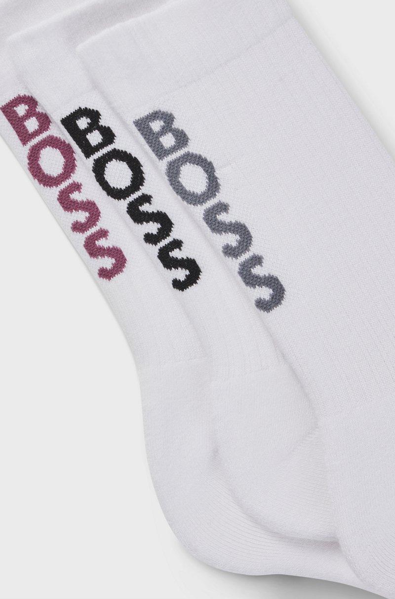 Hugo Boss Paquete De Tres Pares De Calcetines Cortos En Canalé Con Detalles De Logo