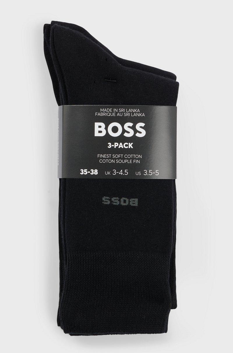 Hugo Boss Paquete De Tres Pares De Calcetines De Largo Estándar En Tejido Elástico
