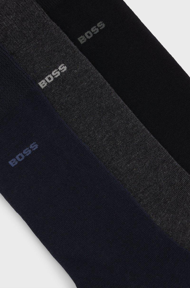 Hugo Boss Paquete De Tres Pares De Calcetines De Largo Estándar En Tejido Elástico