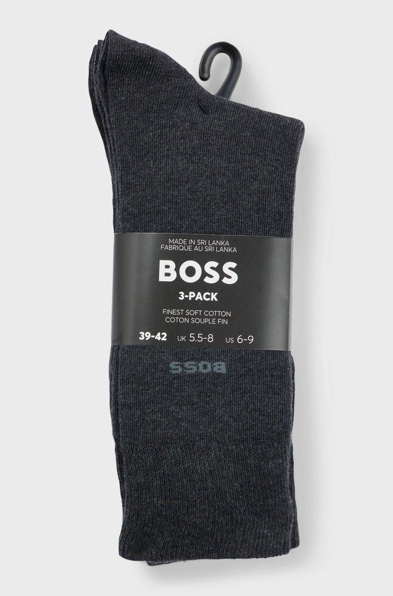 Hugo Boss Paquete De Tres Pares De Calcetines De Largo Estándar En Tejido Elástico