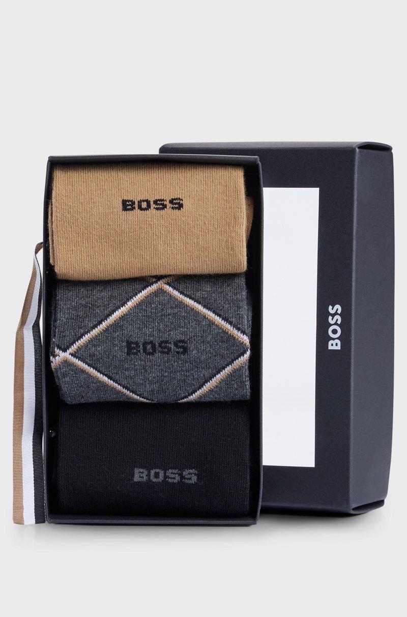 Hugo Boss Paquete De Tres Pares De Calcetines De Largo Medio De Algodón