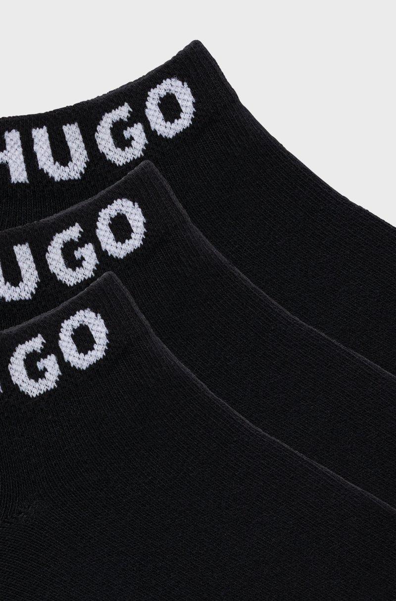 Hugo Boss Paquete De Tres Pares De Calcetines Tobilleros Con Logos En Los Puños