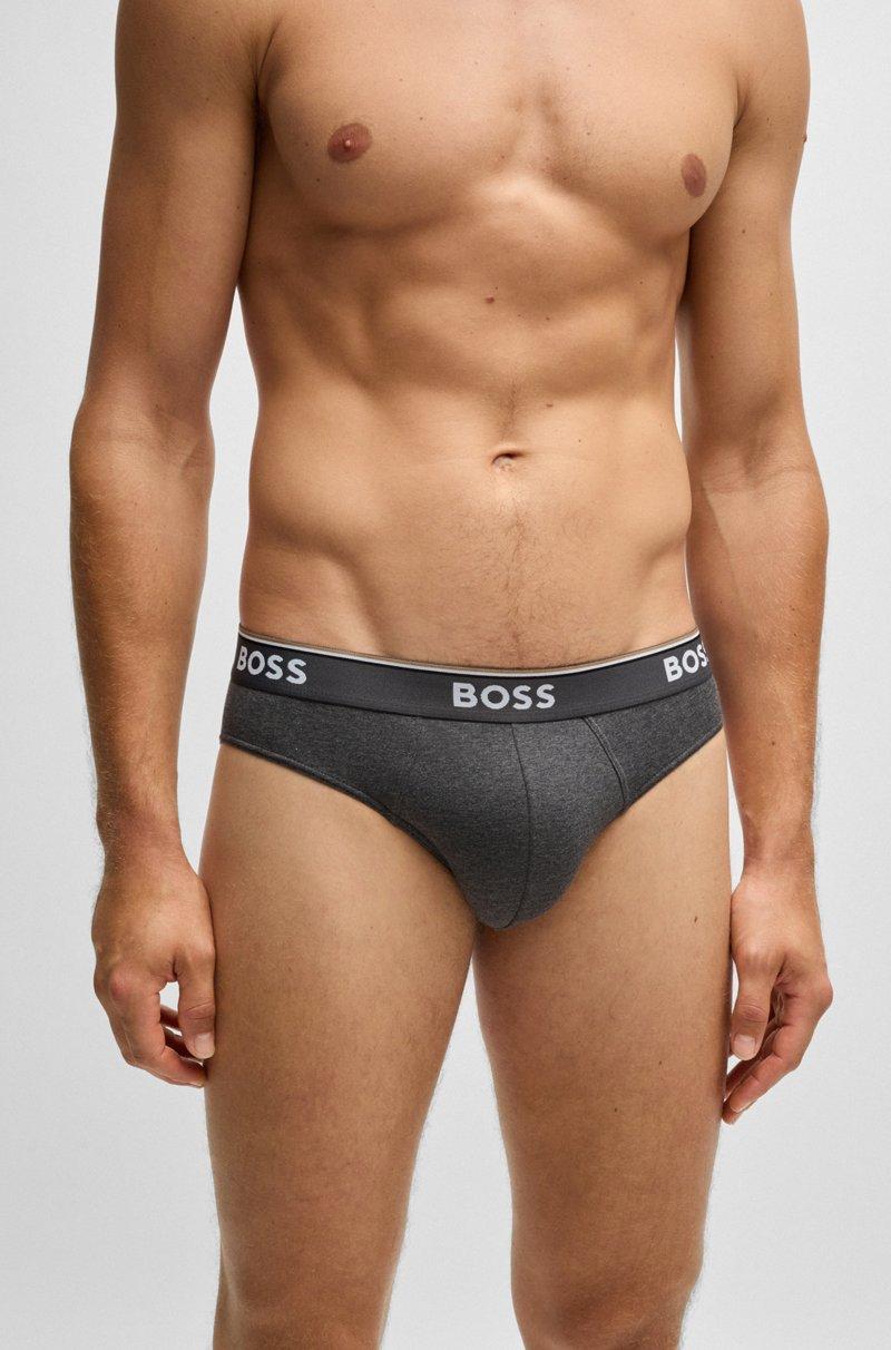 Hugo Boss Paquete De Tres Slips En Algodón Elástico Con Logos En La Cinturilla