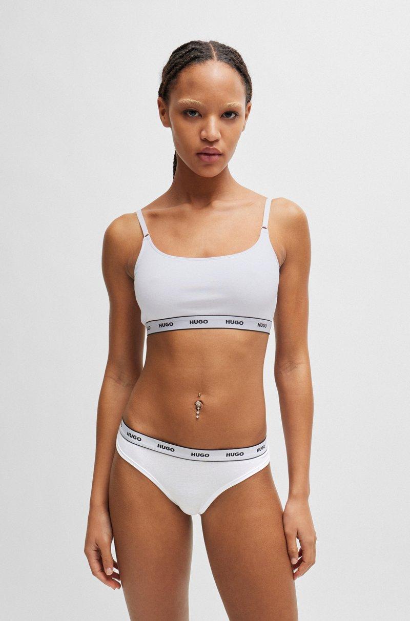 Hugo Boss Paquete de tres tangas con cintura de la marca