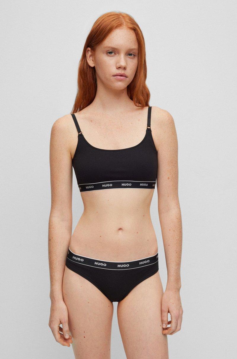 Hugo Boss Paquete de tres tangas con cintura de la marca