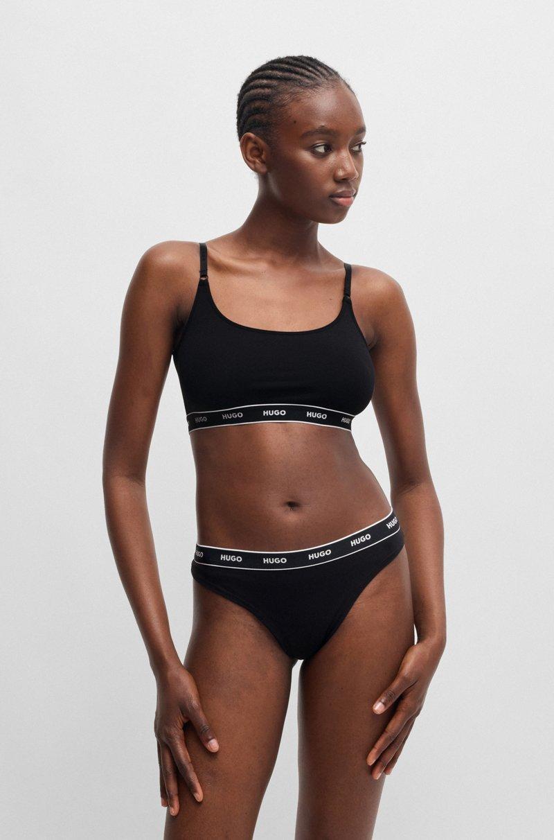 Hugo Boss Paquete de tres tangas con cintura de la marca