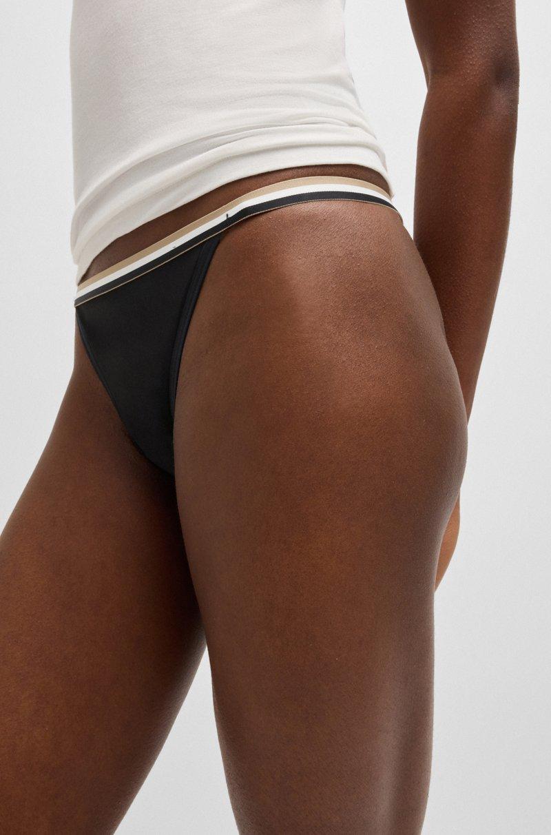 Hugo Boss Paquete De Tres Tangas Con Detalle De Rayas De La Marca En La Cintura