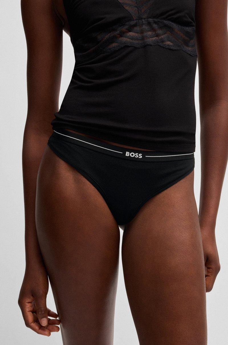 Hugo Boss Paquete De Tres Tangas De Algodón Elástico Con Logo En La Cintura