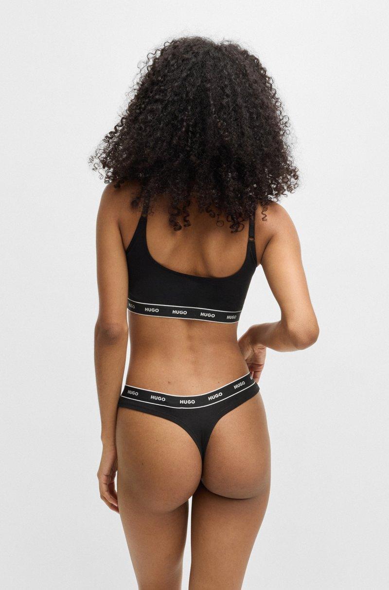 Hugo Boss Paquete De Tres Tangas En Algodón Elástico Con Logos En La Cintura