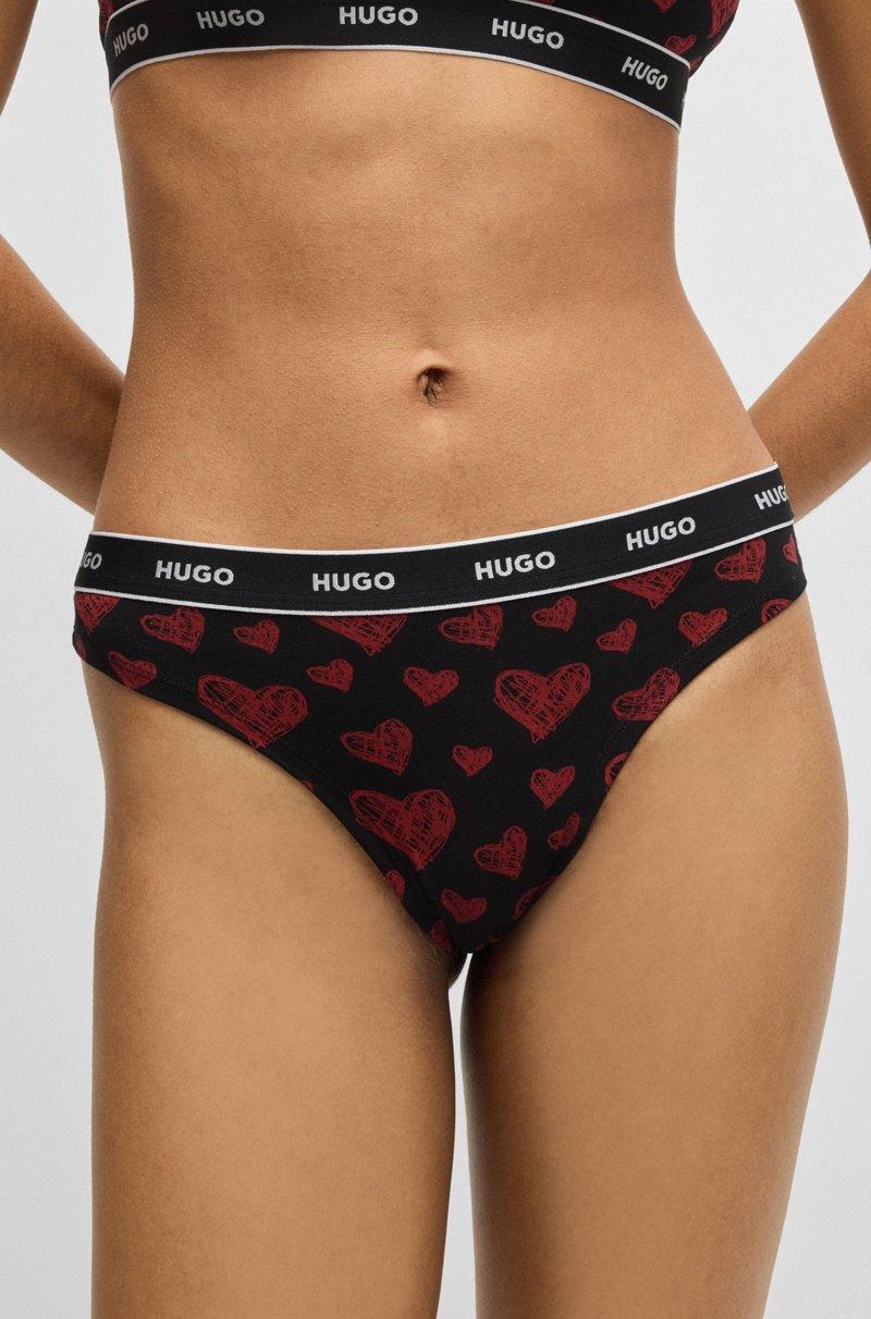 Hugo Boss Paquete De Tres Tangas En Algodón Elástico Con Logos En La Cintura