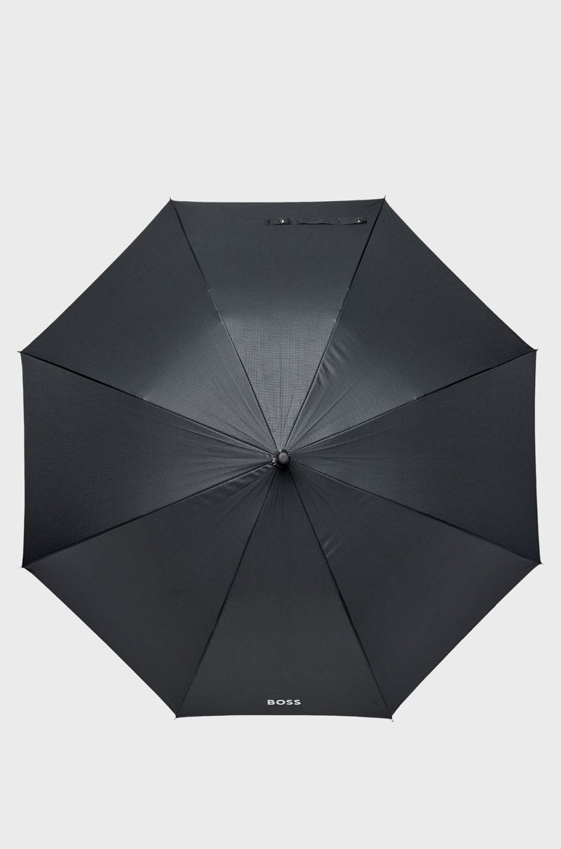 Hugo Boss Paraguas Con Dibujo De Cuadrícula Y Mango Con Logo Grabado