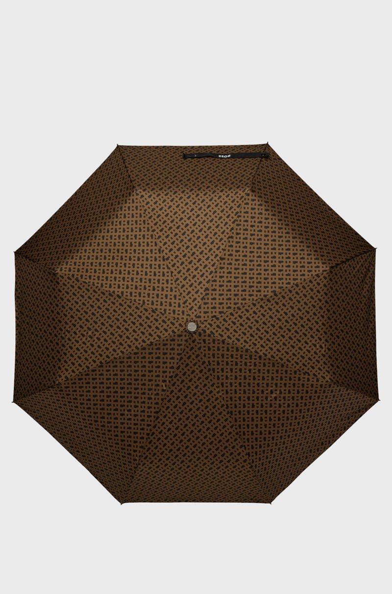 Hugo Boss Paraguas Con Motivo De Iniciales En Cámel Y Tira Con Logo