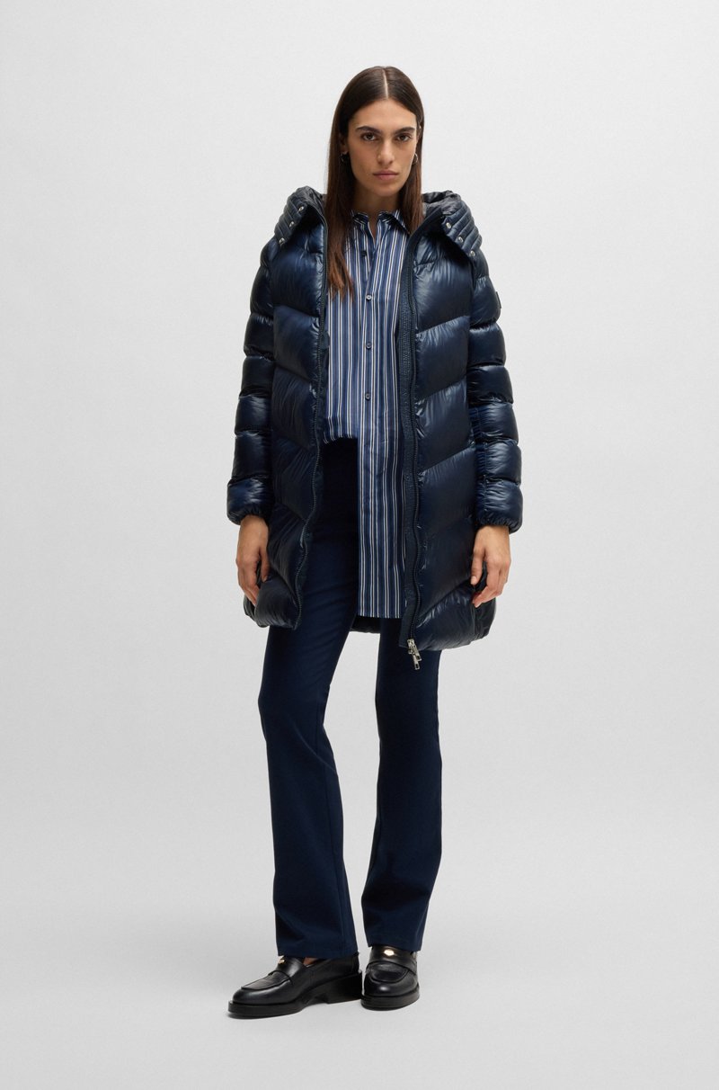 Hugo Boss Parka Acolchada Repelente Al Agua Con Ribetes Pulidos