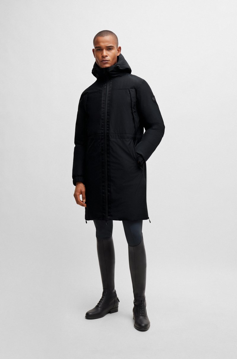 Hugo Boss Parka De Equitación Impermeable Con Cinta De Logos