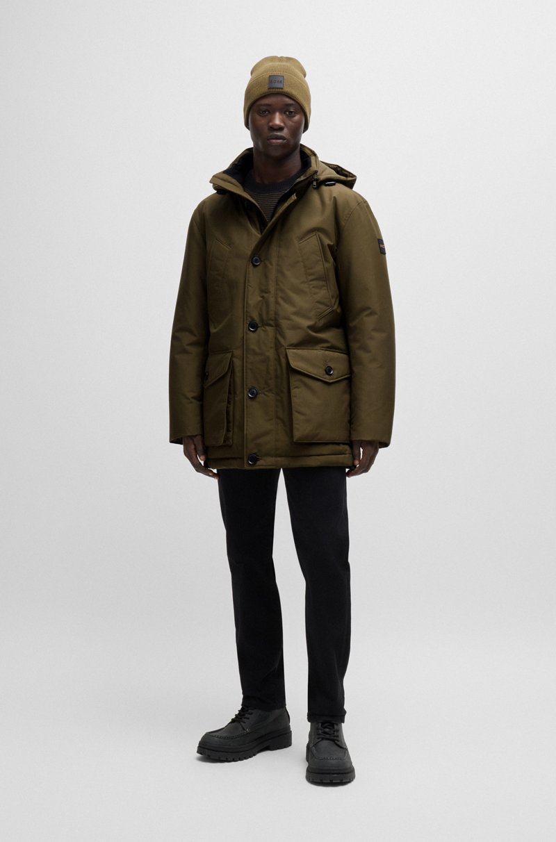 Hugo Boss Parka Relaxed Fit De Tejido Otomano Repelente Al Agua