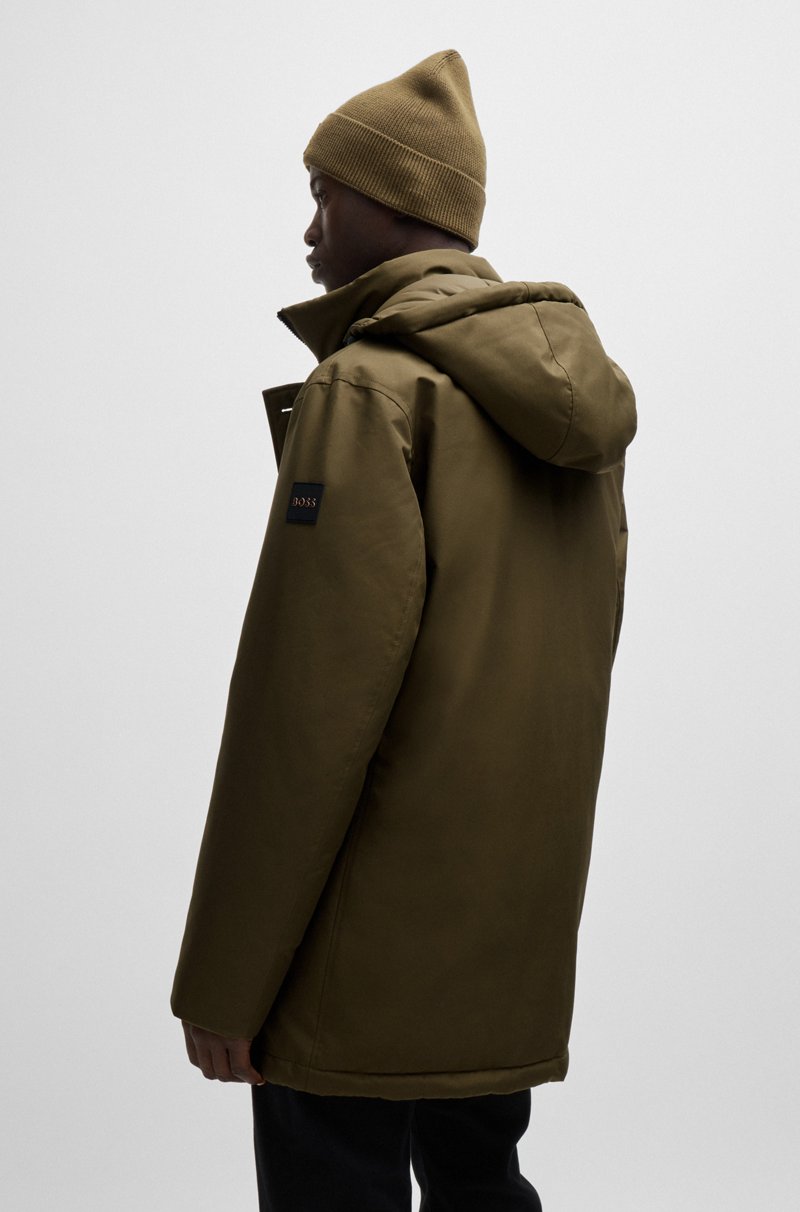 Hugo Boss Parka Relaxed Fit De Tejido Otomano Repelente Al Agua