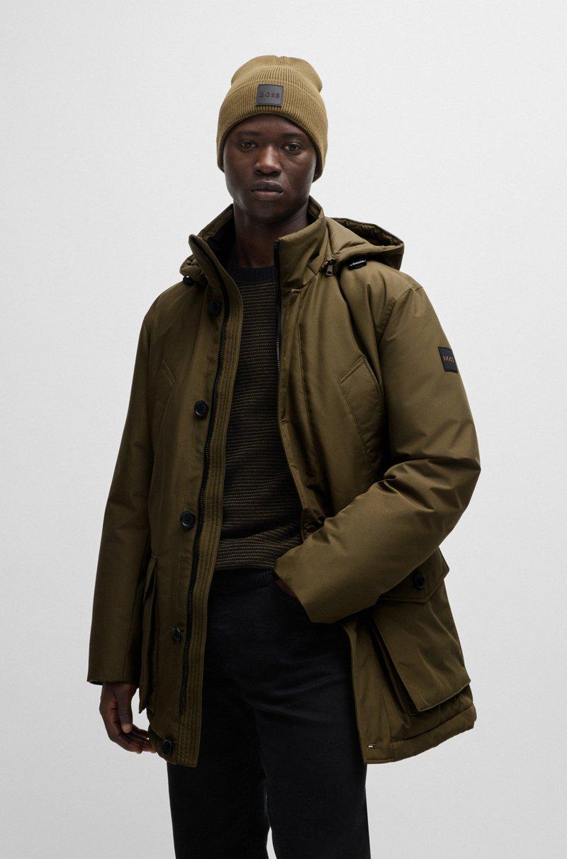 Hugo Boss Parka relaxed fit de tejido otomano repelente al agua