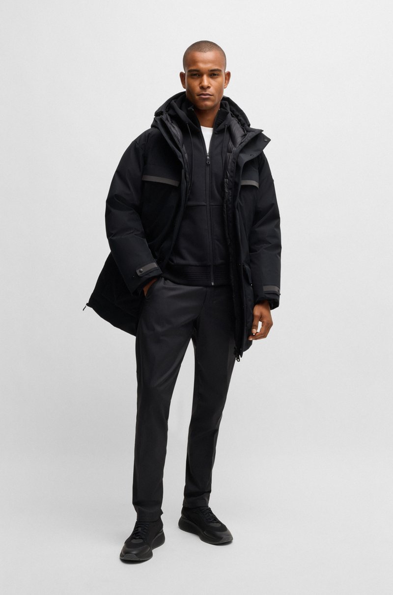 Hugo Boss Parka Repelente Al Agua Con Capucha Desmontable De Forro Polar
