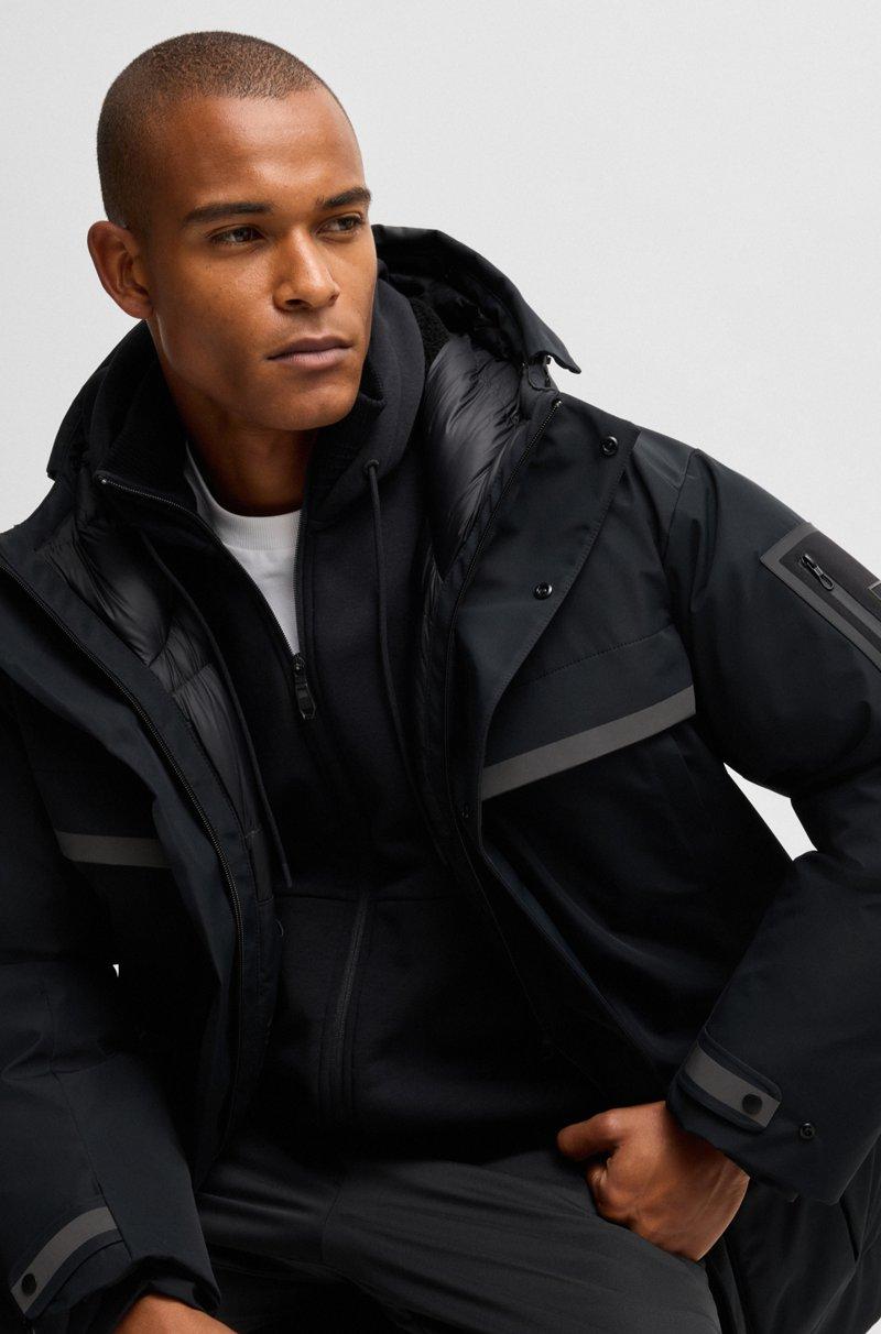 Hugo Boss Parka Repelente Al Agua Con Capucha Desmontable De Forro Polar