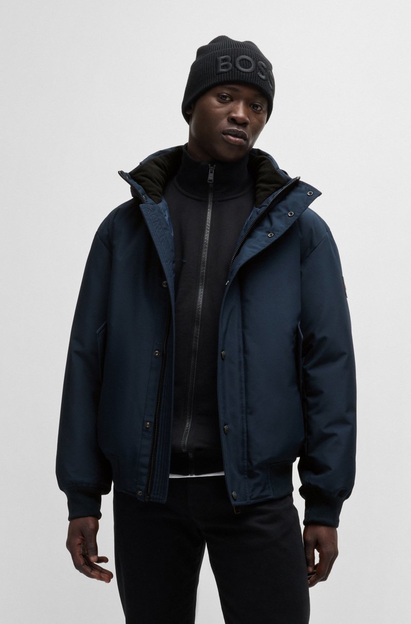 Hugo Boss Parka repelente al agua con forro polar en el cuello