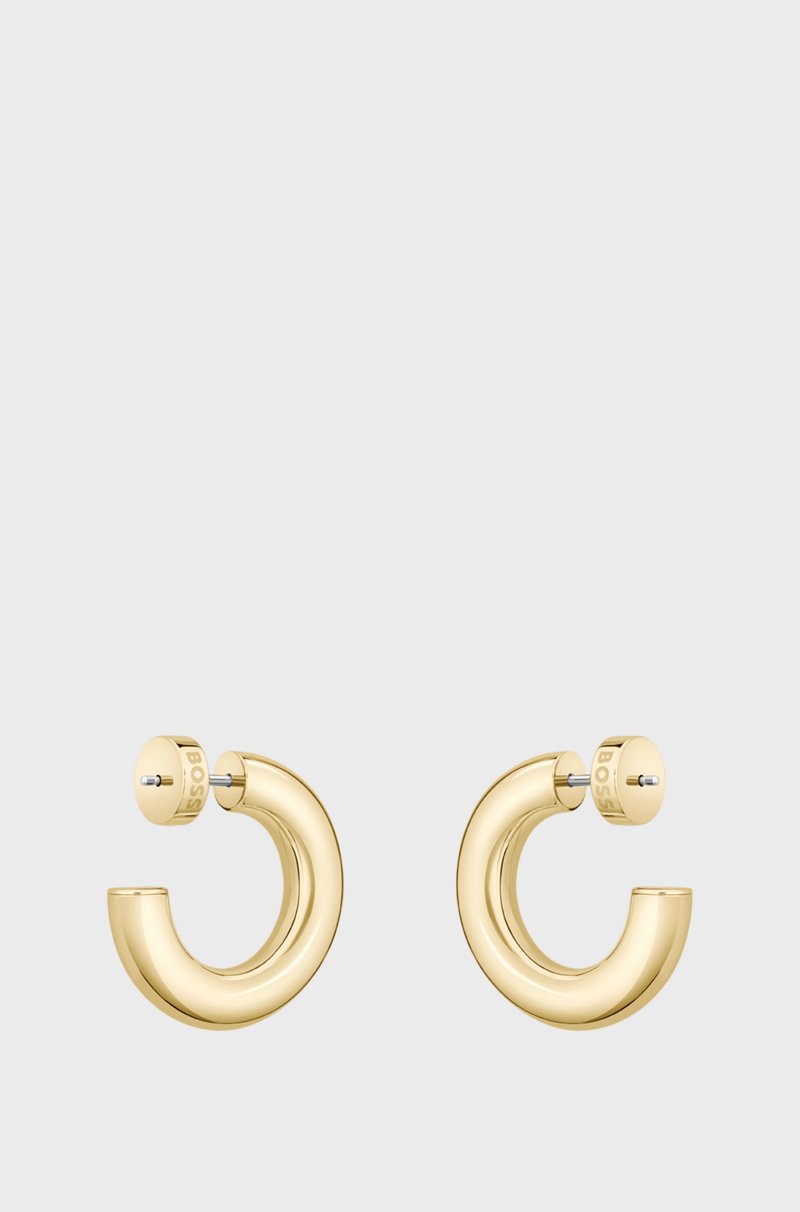 Hugo Boss Pendientes De Aro Dorados Con Detalle De Logo