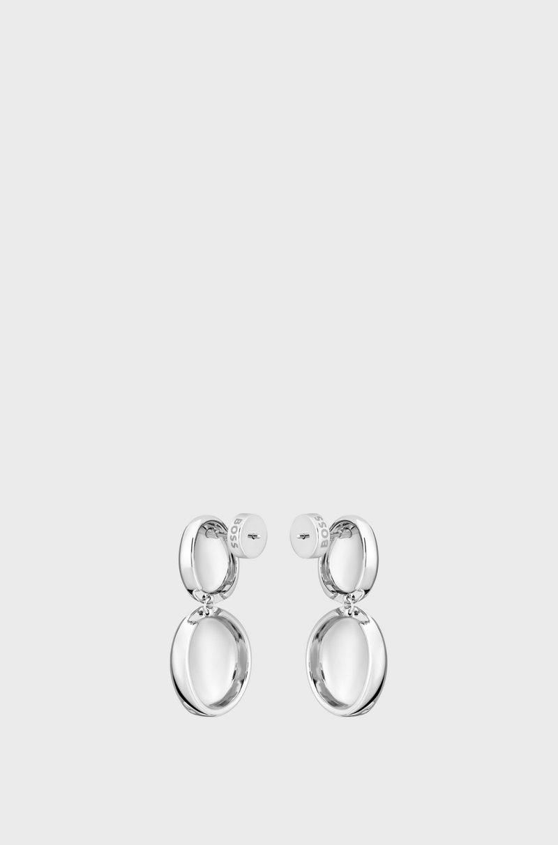 Hugo Boss Pendientes Plateados Con Detalles De Estilo Guijarro