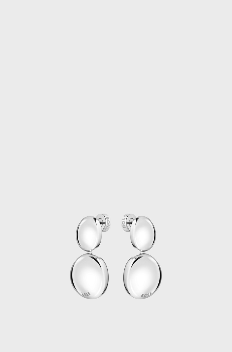 Hugo Boss Pendientes plateados con detalles de estilo guijarro