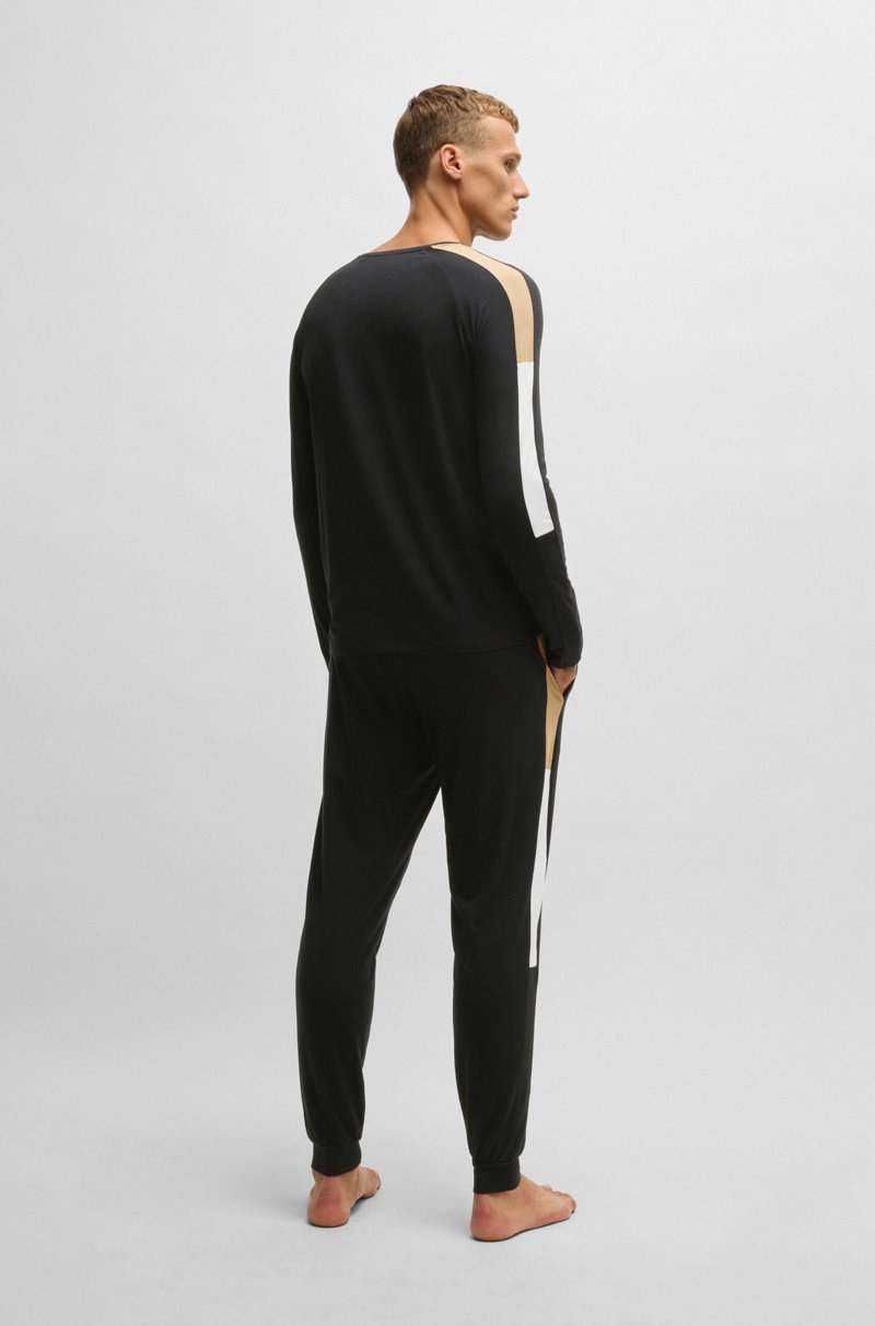 Hugo Boss Pijama De Algodón Con Apliques En Contraste