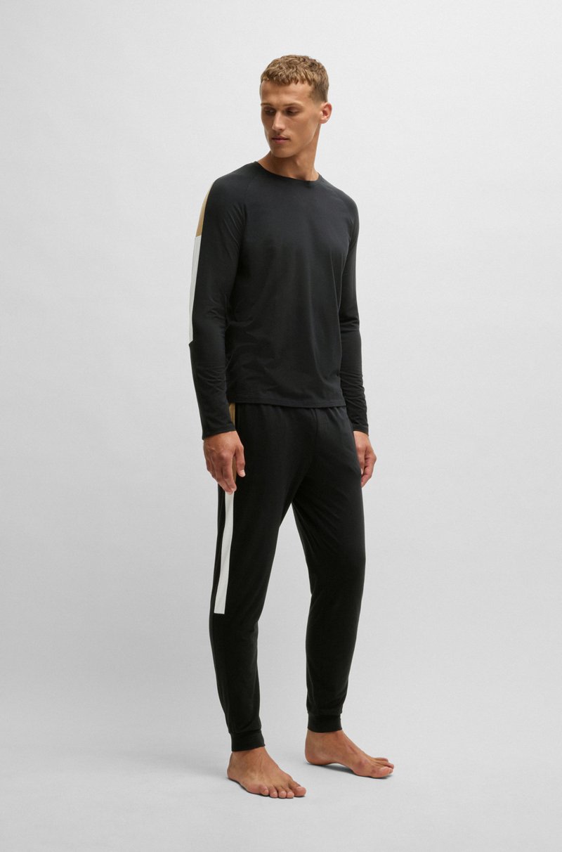 Hugo Boss Pijama De Algodón Con Apliques En Contraste