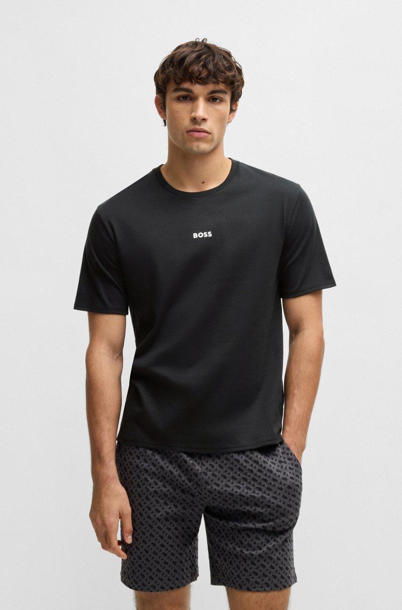 Hugo Boss Pijama de algodón con logo y monogramas en caja de regalo