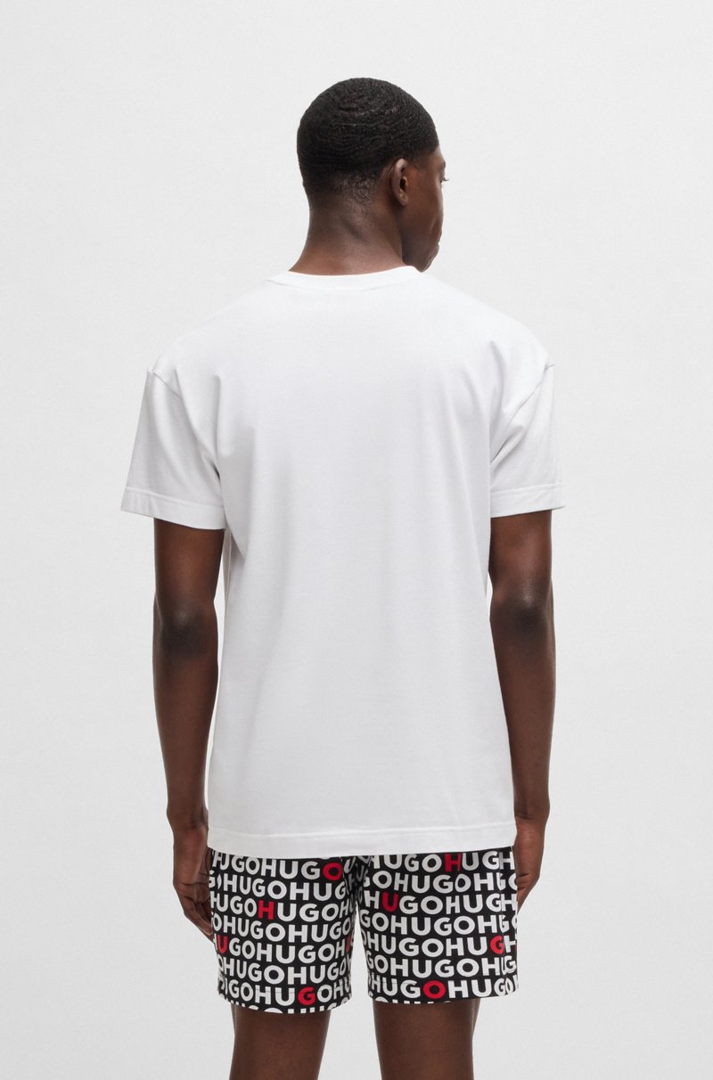 Hugo Boss Pijama De Algodón Elástico Con Logo Estampado En Caja De Regalo