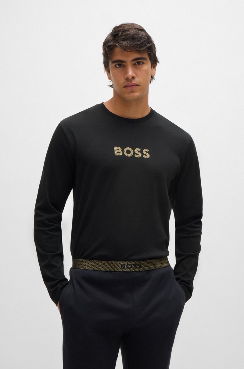 Hugo Boss Pijama De Algodón Interlock Con Detalles De La Marca En Estampado Metalizado