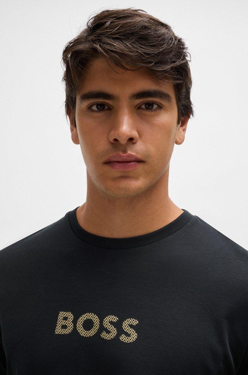 Hugo Boss Pijama De Algodón Interlock Con Detalles De La Marca En Estampado Metalizado