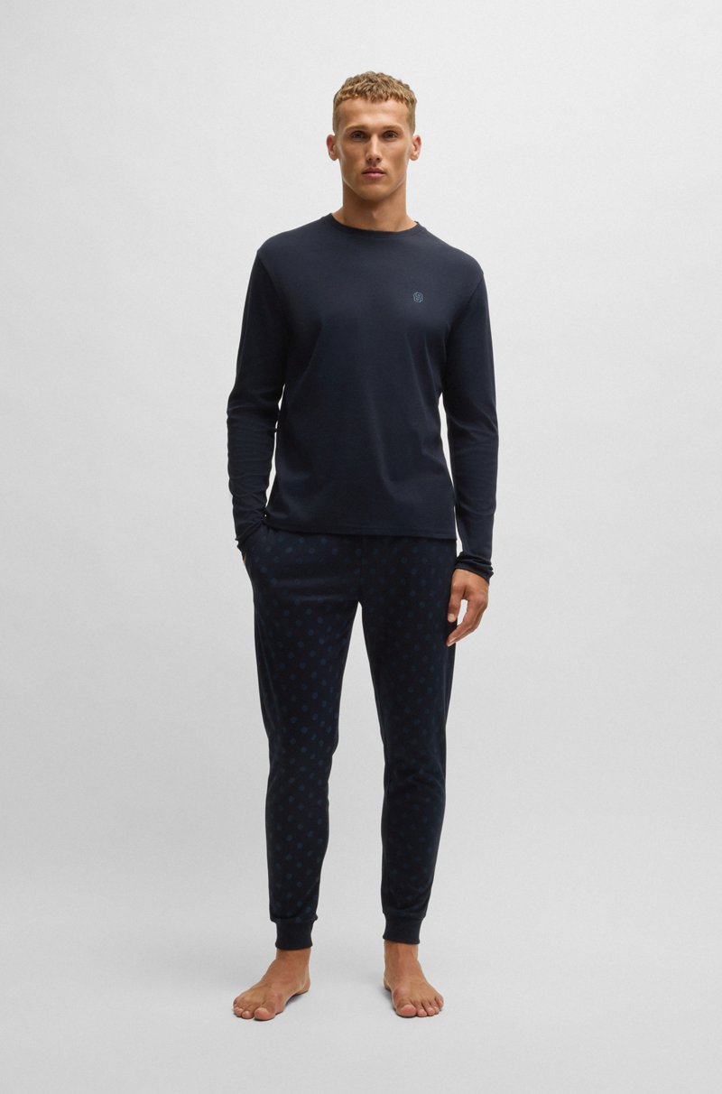 Hugo Boss Pijama de algodón interlock con monogramas Double B