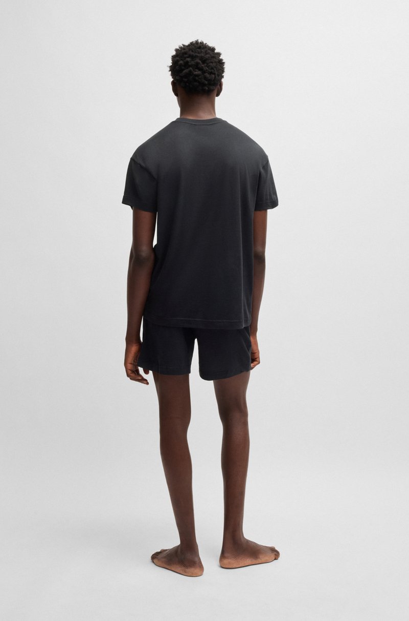 Hugo Boss Pijama De Algodón Y Modal Con Etiquetas De Logo Rojas