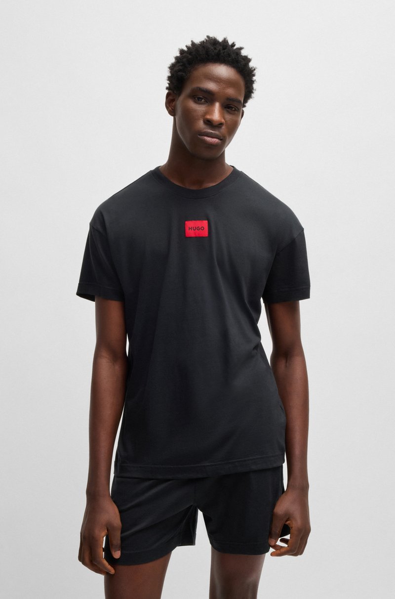 Hugo Boss Pijama de algodón y modal con etiquetas de logo rojas