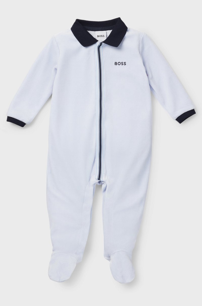 Hugo Boss Pijama integral de terciopelo para bebé en caja de regalo