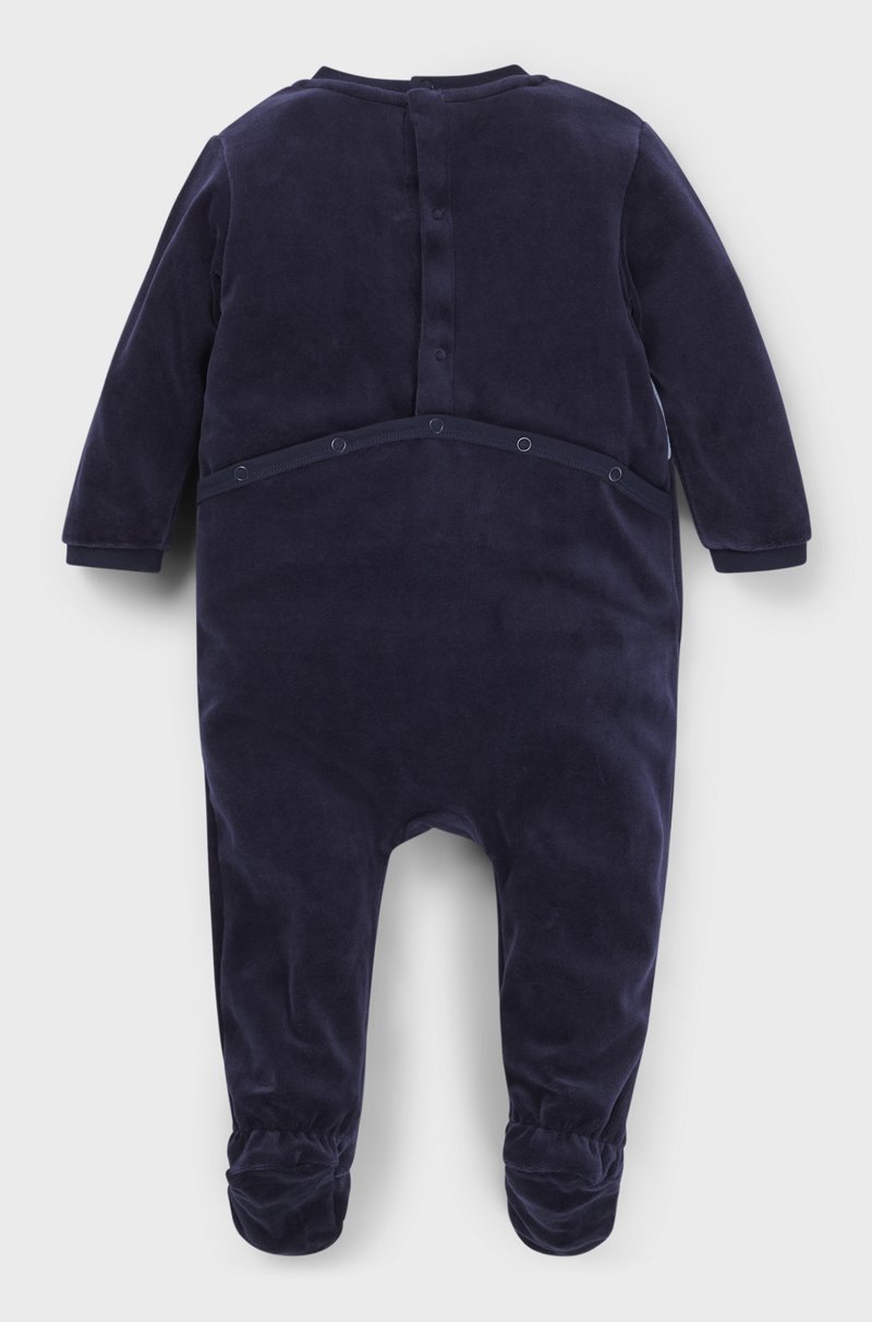 Hugo Boss Pijama Integral Para Bebé En Terciopelo De Algodón Con Logo Estampado
