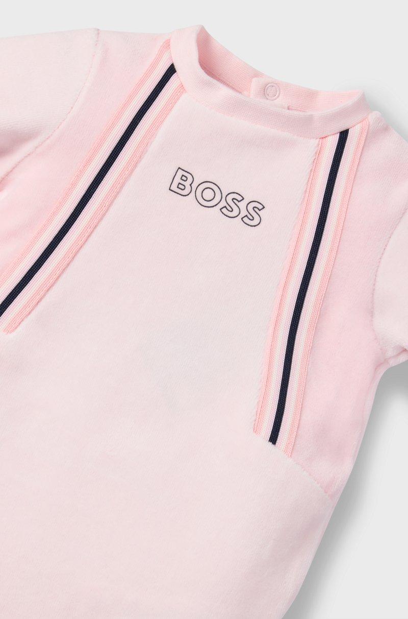 Hugo Boss Pijama Para Bebé En Terciopelo De Algodón Con Logo Estampado