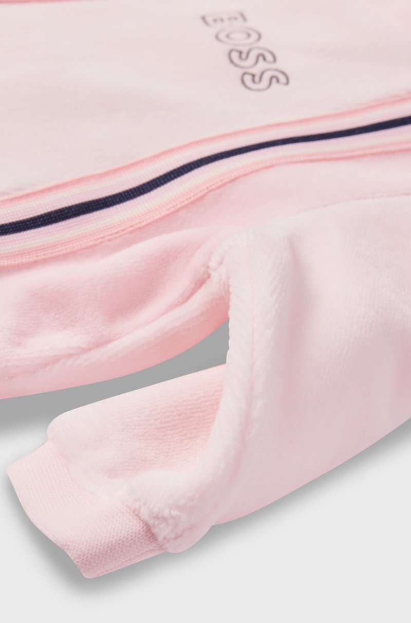 Hugo Boss Pijama Para Bebé En Terciopelo De Algodón Con Logo Estampado